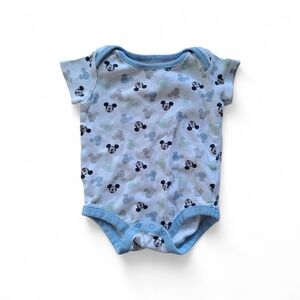 3/20$ Disney Baby Mickey Mouse Bodysuit Onesie White Short Sleeve 3–6 Months